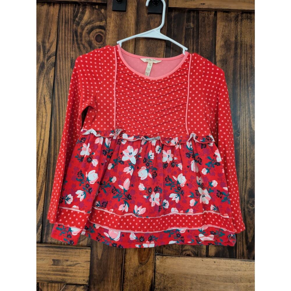 Matilda Jane girls Sz 10 red tunic top Moments with you Cheerful Day EUC
